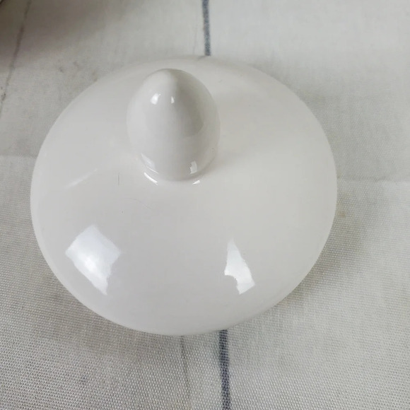 Rae Dunn Magenta Tepot Typewriter Font Ceramic Dimpled White - Picture 11 of 14